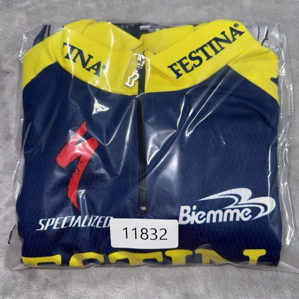 Biemme XL Cycling Jersey Men Blue Yellow Festina Watch Specialized Short Sleeve - Picture 6 of 6